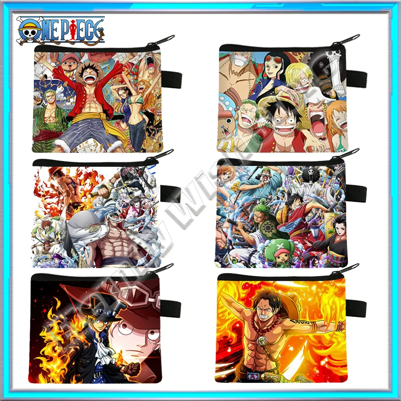 

One Piece Storage Bag Zipper Anime Figures Printed Storage Pack Trading Card Game Collection Card Key Coin Purse Children Gift
