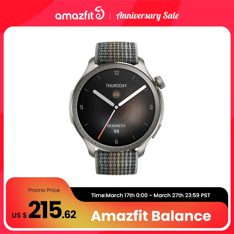  [World Premiere] New Amazfit Balance Smart Watch Large 1.5" AMOLED Display 6 Satellite Positioning Systems Smartwatch 