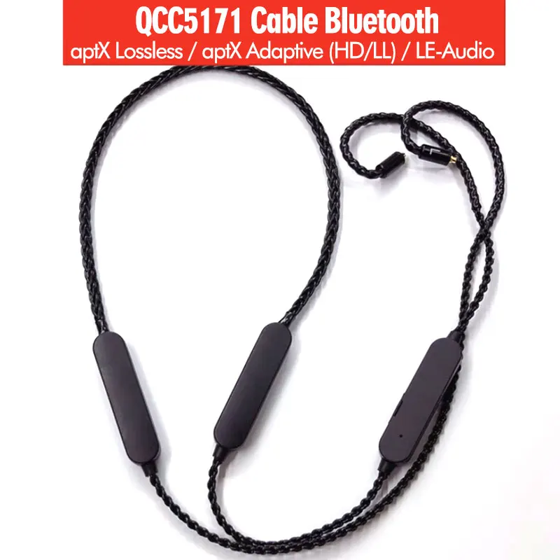 Qcc5171 Bluetooth Mmcx Cable 5.3 Aptx Lossless Adaptive Hd/ll Leaudio 4ma Mic For Qdc Ie300 Akg