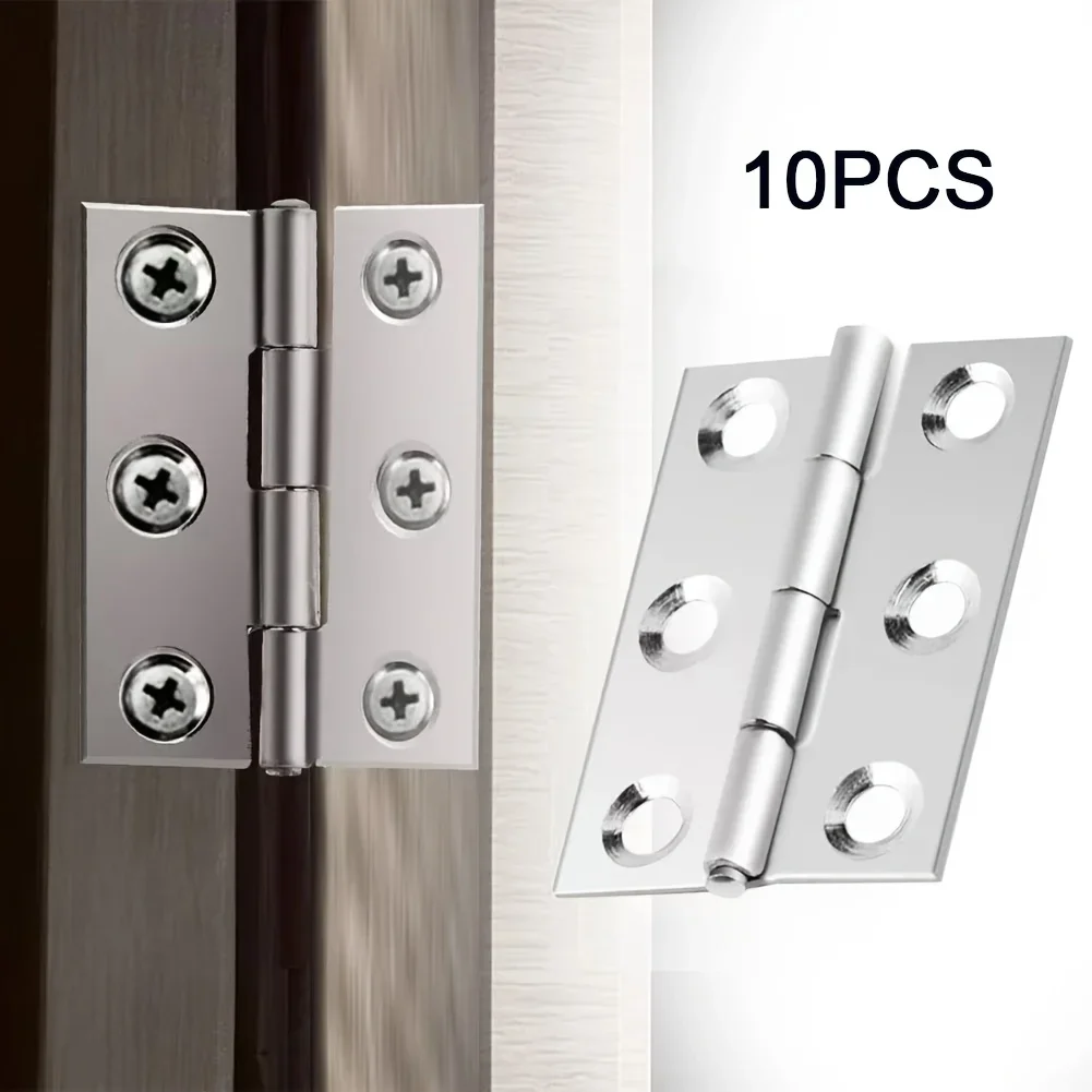 Stainless Steel Door Hinges 10pcs Stainless Steel Door Hinges for Cabinet Doors Windows Wooden Box Flat Hinge Home Furniture Hardware Accessories stainless steel door hinges
