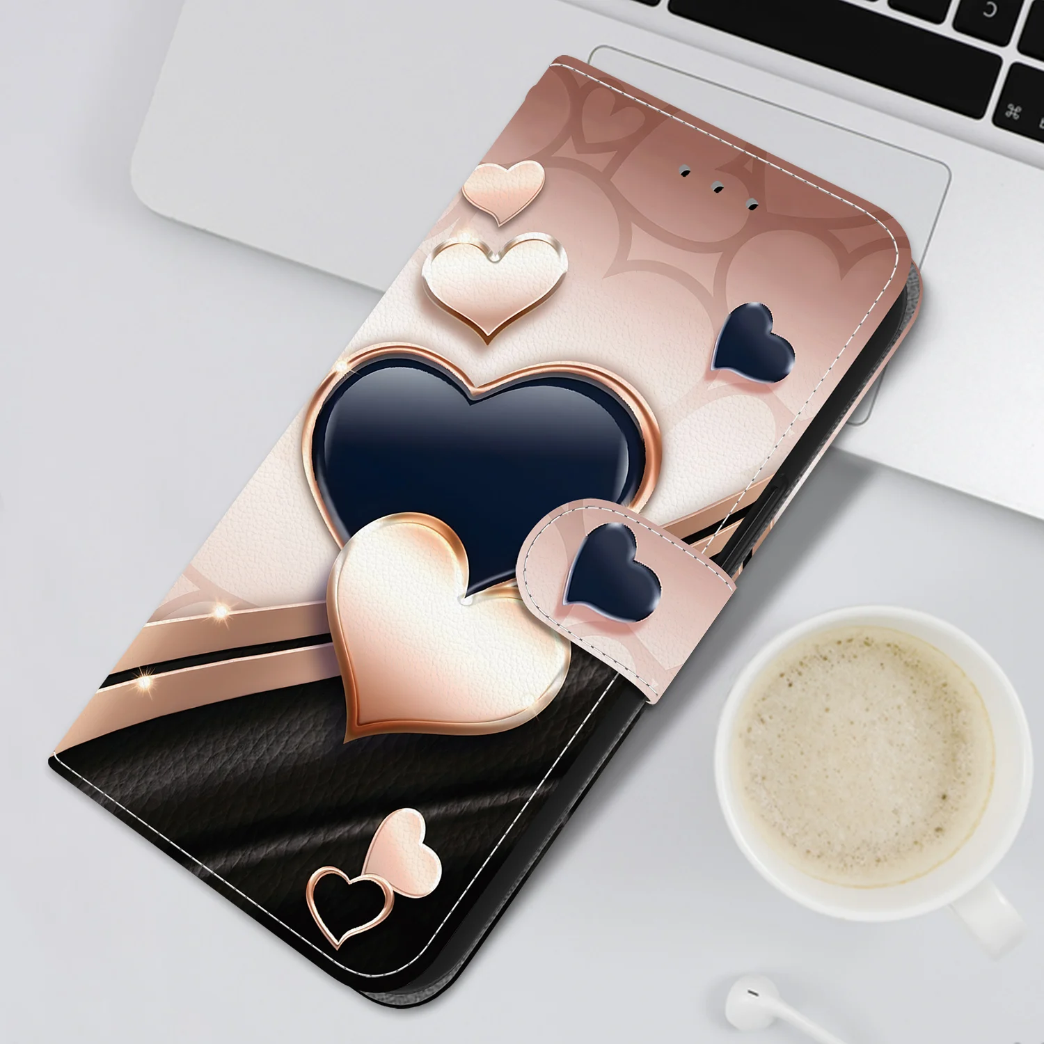 Adorable Cat Panda Leather Wallet Phone Case - Flip Back Cover