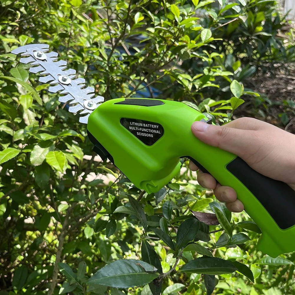Cordless Grass Shear 7.2V 2 in 1 Cordless Electric Hedge Trimmer 2000mAh Battery Handheld Hedge Trimmer Grass Weeding Mower Tool 2