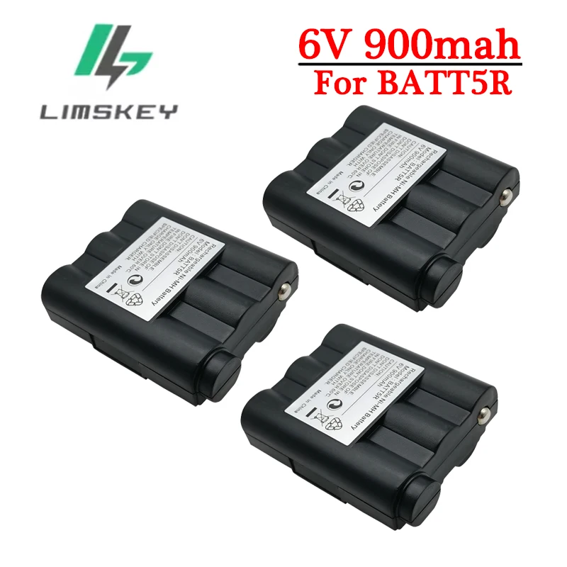 3 Pz/Set Batteria Batt5R Avp7Gxt Ni-Mh Batteria 6V 900Mah Per Midland G7, Midland G9, Midland Gxt Series Gxt600, Gxt635, Gxt650