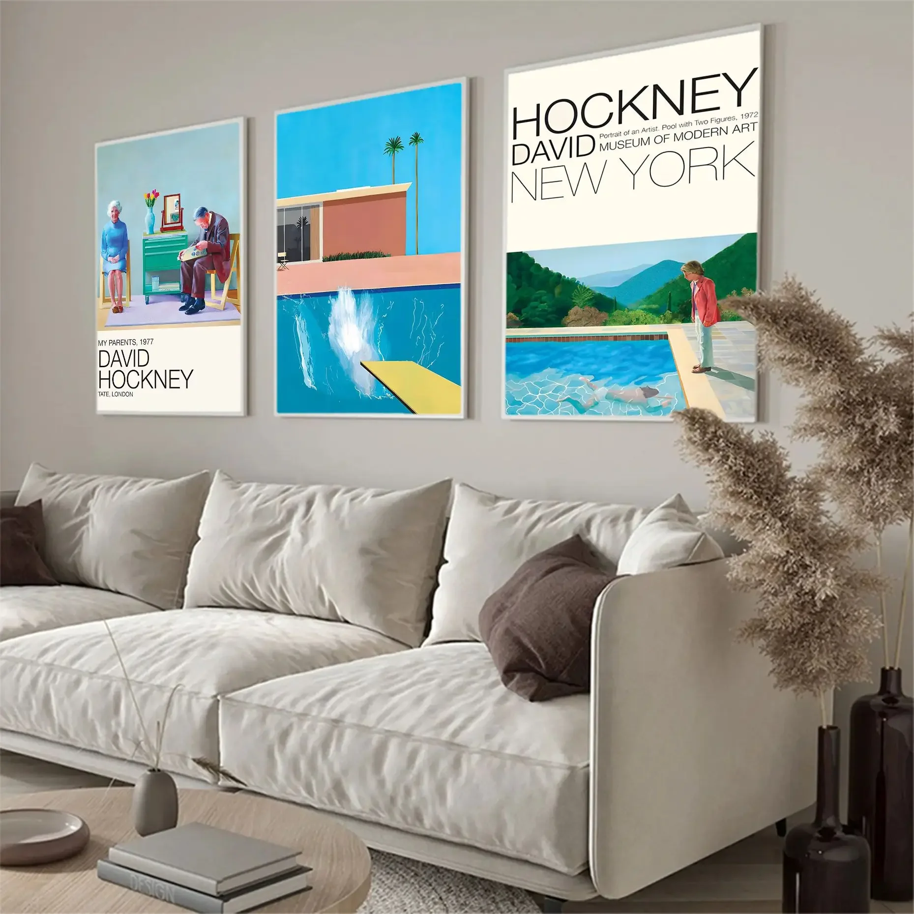 

David Hockney Art Prints Terrace Vintage Anime Poster Waterproof Paper Sticker Coffee House Bar Vintage Decorative Painting