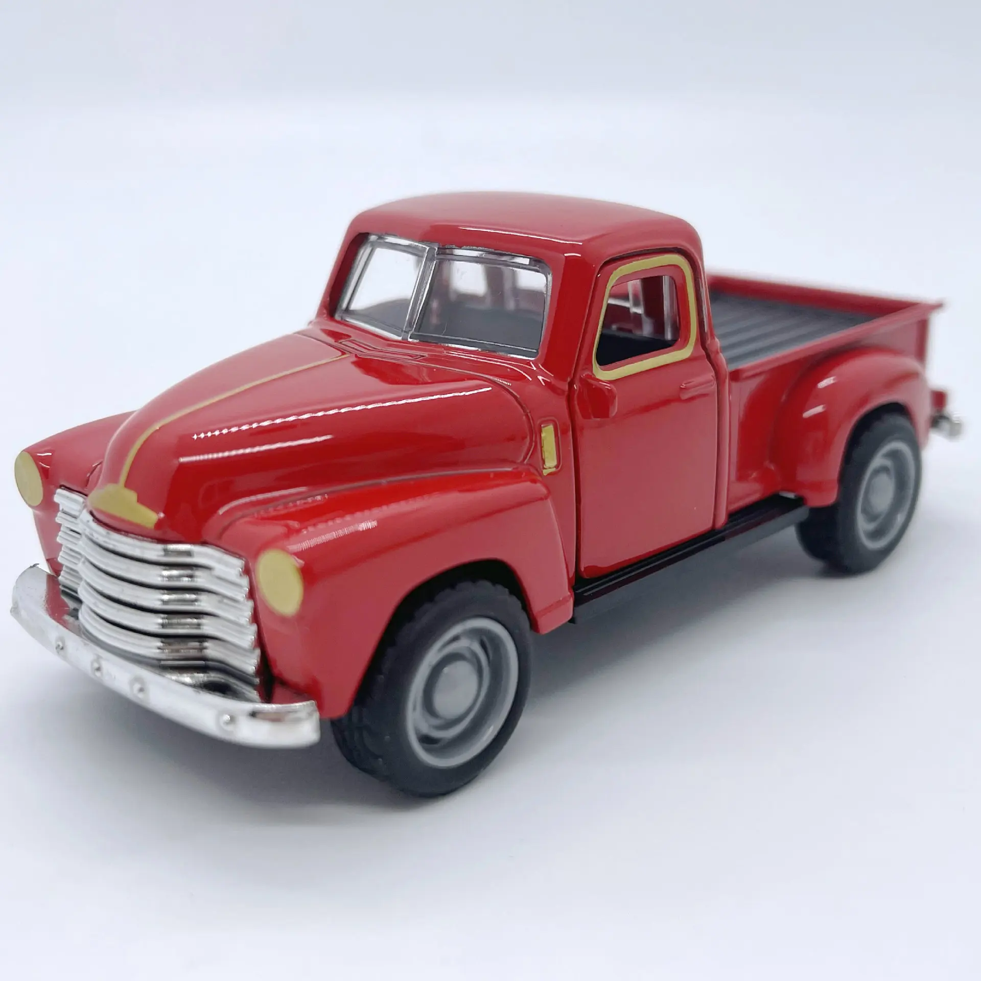Classic Vintage Pickup Truck Toy Car with Pull-Back Function and Opening Doors