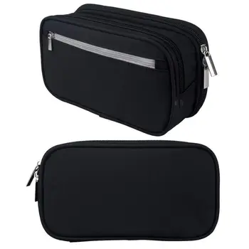 Astuccio per matite in tinta unita a 3 strati, organizer per penne di grande capacità, custodia portatile e resistente per riporre penne, per il ritorno a scuola
