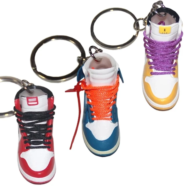 Delicate 3D mini sneaker key chain simulating interesting basketball shoe  key ring DIY finger skateboaa birthday present - AliExpress