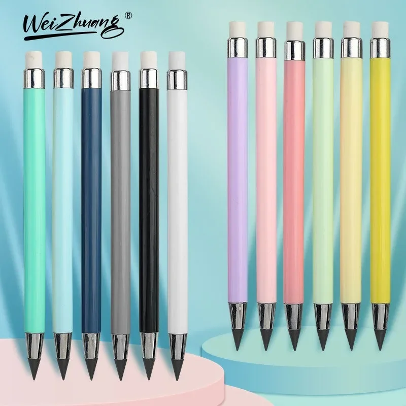 Drawing Pencils Writing Stationery 6/12 PCS/Set Infinity Pencils No Sharpening Eternity No Ink Kawaii Unlimited Pens Art School Office Supplies