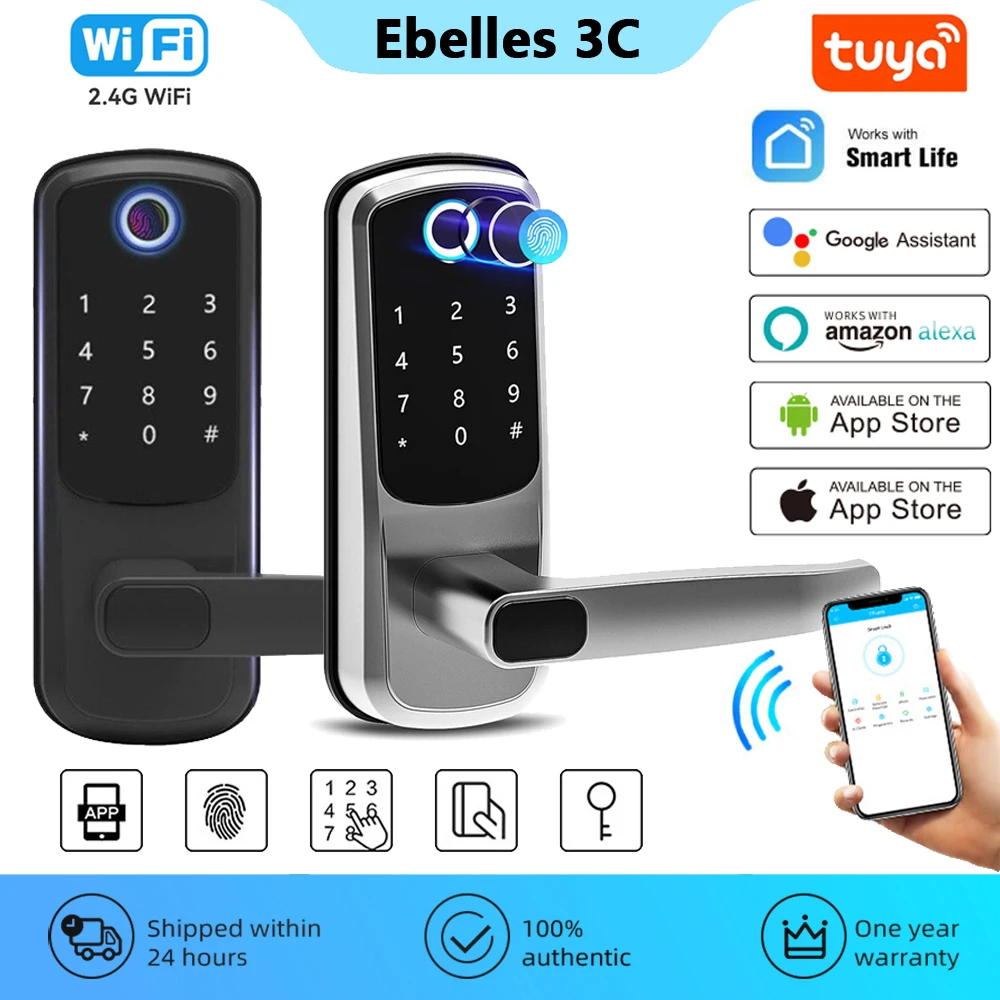 

Electronic Lock WiFi Fingerprint Locks Tuya Smart Home APP Remotely / Biometric Fingerprint / Smart Card / Password / Key Unlock