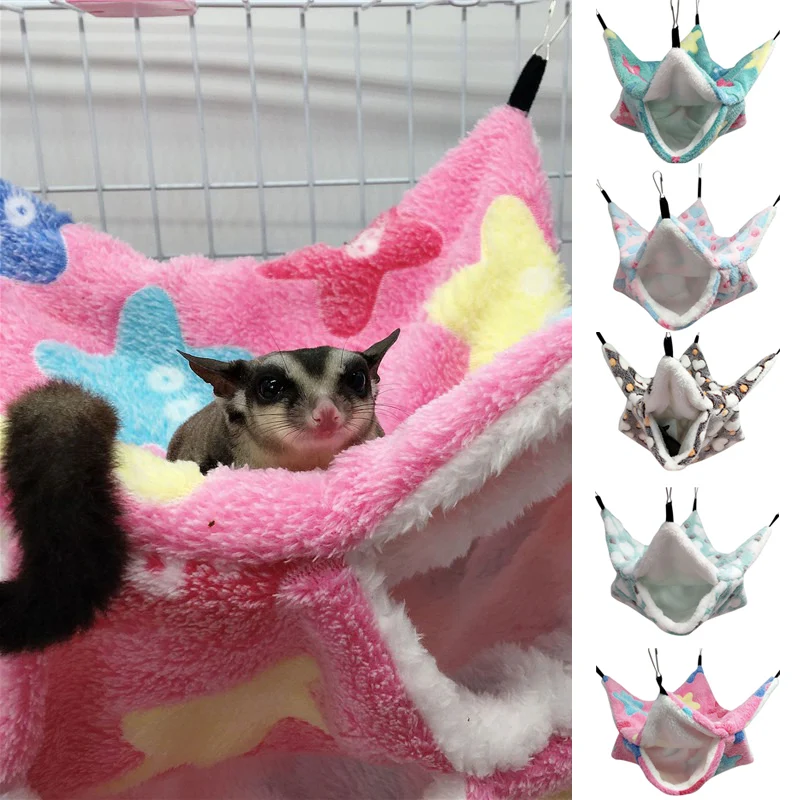Pet Hammock Double-layer Plush Soft Winter Warm Hanging Nest Sleeping Bed Small Pets Hamster Squirrel Chinchilla House Pet Hammock Double-layer Plush Soft Winter Warm Hanging Nest Sleeping Bed Small Pets Hamster Squirrel Chinchilla House