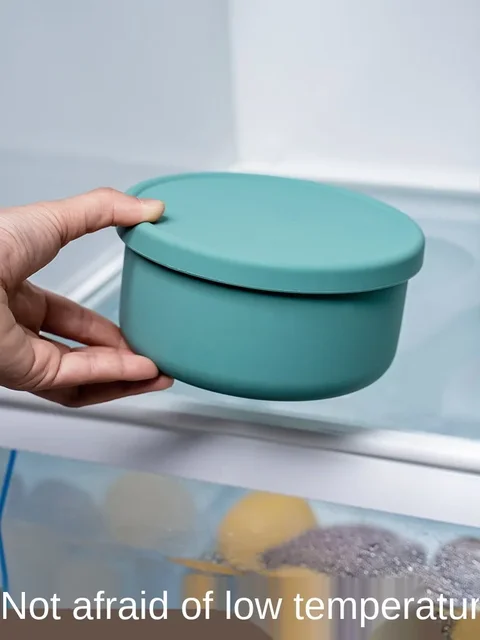 Boîte de conservation de la fraîcheur en Silicone avec couvercle, boîte à déjeuner Bento, salade de fruits, bol de conservation de la fraîcheur, rangement rond scellé Simple et moderne NJ72011 4