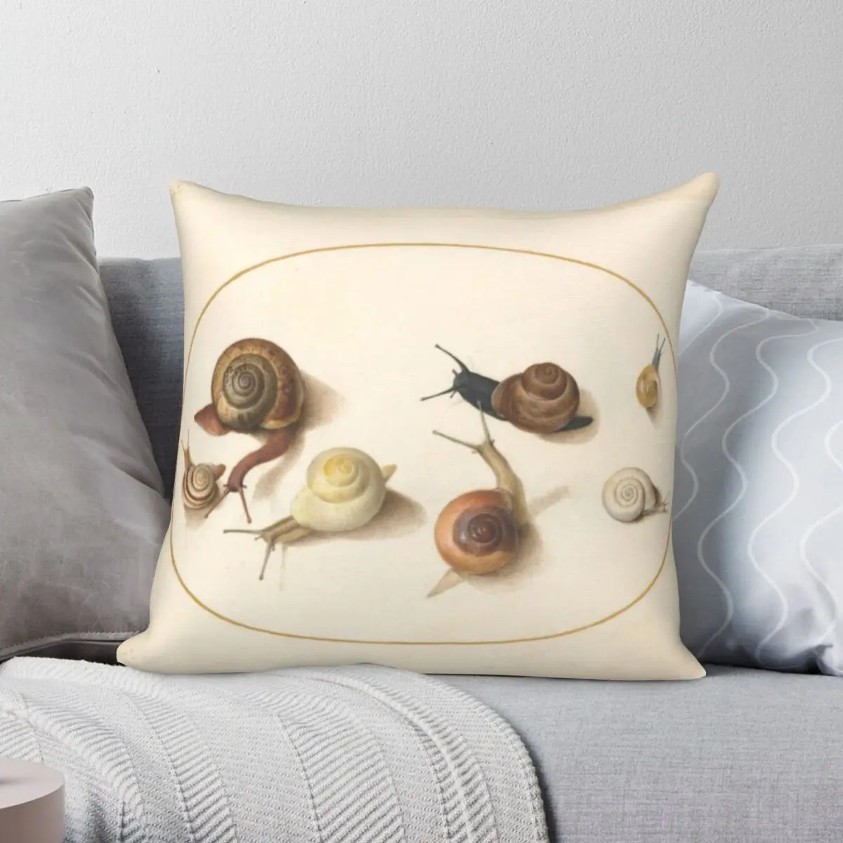 

Snail Circle Pillowcase Polyester Linen Velvet Pattern Zip Decor Throw Pillow Case Home Cushion Cover