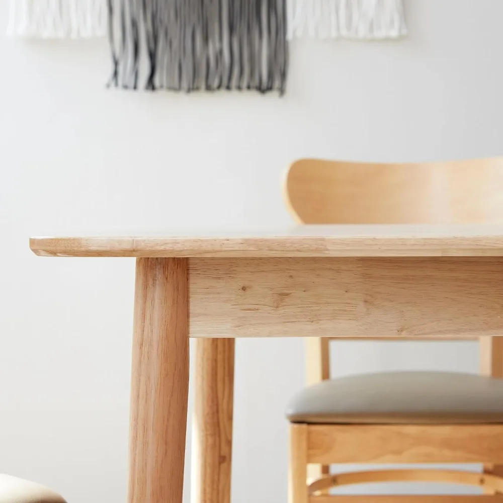 large malaysian oak rectangular dining table in natural oak finish - solid wood kitchen desk