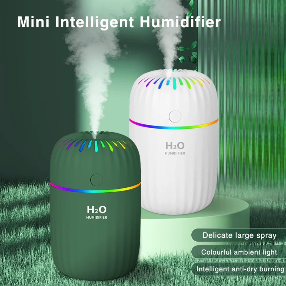 

300ML mini car ultrasonic air humidifier aromatherapy diffuser portable USB essential oil atomizer with LED light for home car