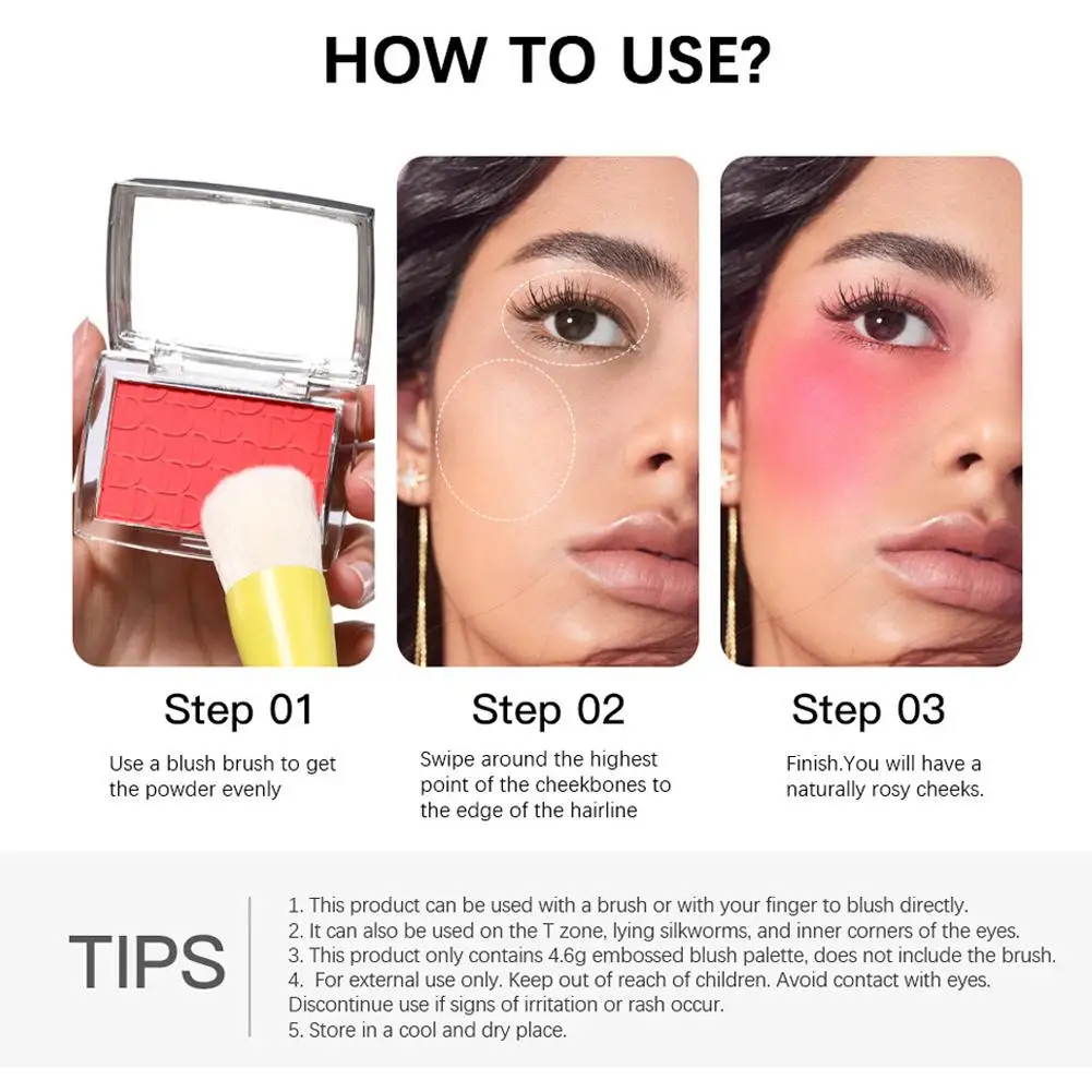 Matte Embossed Blush Rosy Blusher Long Lasting High Pigmented Face Contouring Cosmetics Female Makeup For Cheeks_voghion.com