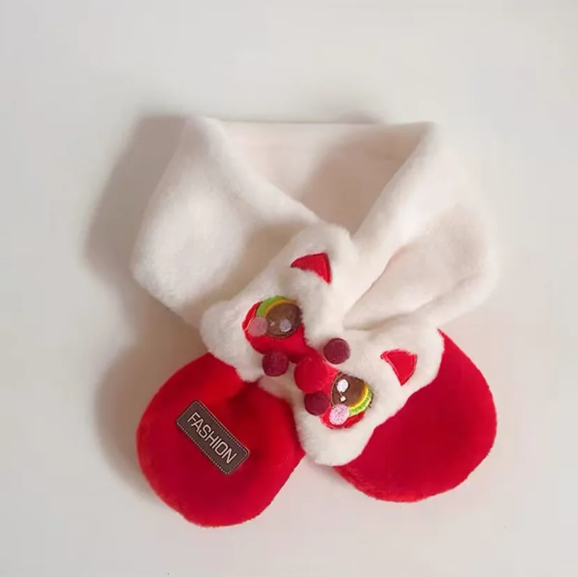 Children's Scarf Winter Warm Baby Plush Scarf Thickened Men and Girls Windproof Cute Tiger Lion Dance