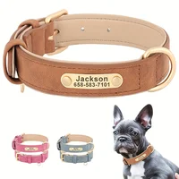 Custom Engraved Dog Collars with Soft Lining Leather Products Comfortable Exclusive Dog Collars for Preventing Loss