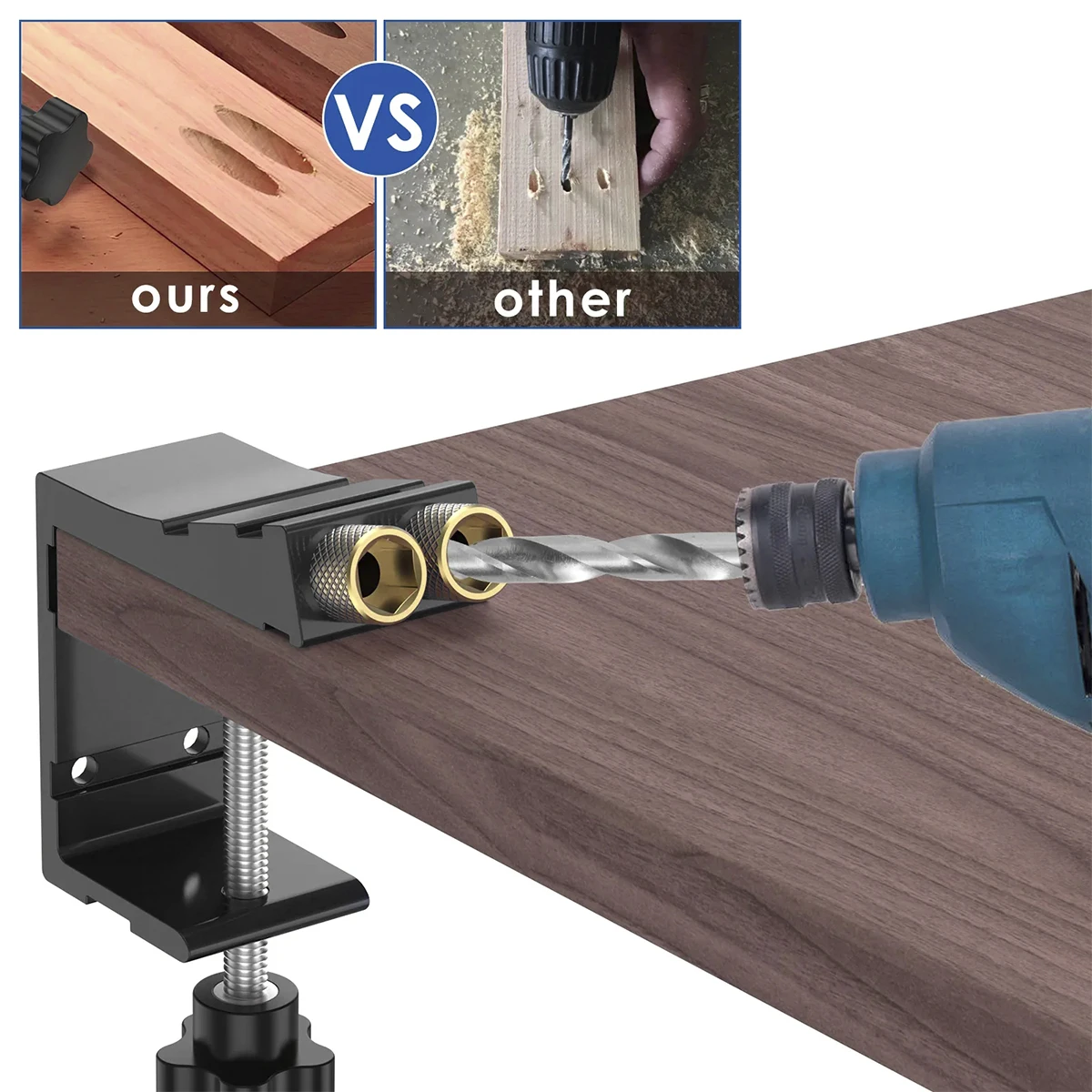 Woodworking Pocket Hole Screw Jig 15&deg; Angled Degree Angle Drill Guide Set Hole Puncher DIY Carpentry Tools Drill Bits woodworking tool,wood doweling jig