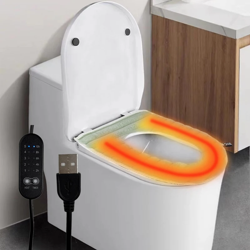 USB 가열 워머 변기 시트 커버 패드, 일정한 온도 조절 가능, 가열 변기 시..