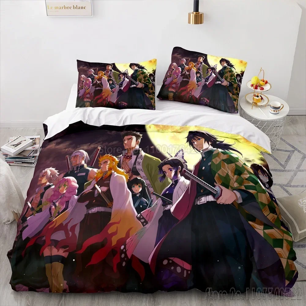 Demon Slayer Agatsuma Zenitsu Duvet Cover Set HD Comforter Cover for Kids Bedding Sets Bedclothes Bedroom Decor 4