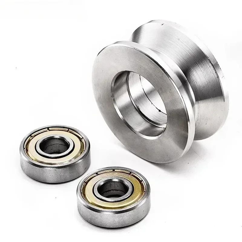 Stainless Steel Track Pulley Bearing Wheel V/U/H Type Wire Rope Lifting Pulleys Household Hardware Accessories 1pc