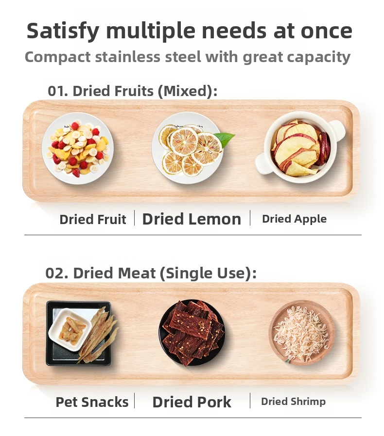 6-stufiger Dörrapparat aus Edelstahl mit Touch-Steuerung, einstellbarer Temperatur, für Dörrfleisch, Obst, Kräuter – Detail 2
