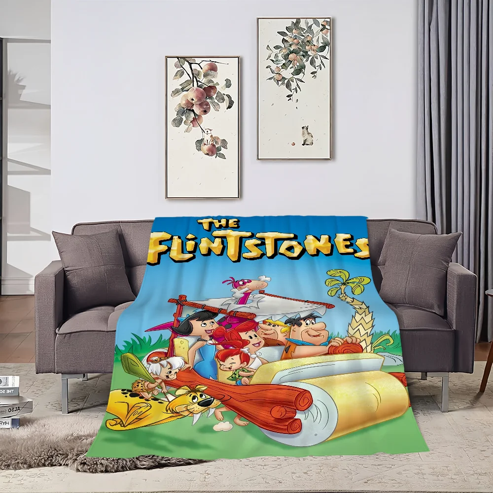 Cartoon The F-Flintstones Blanket Skin friendly comfort warm soft plush blanket suitable sofa living room office bedroom 3