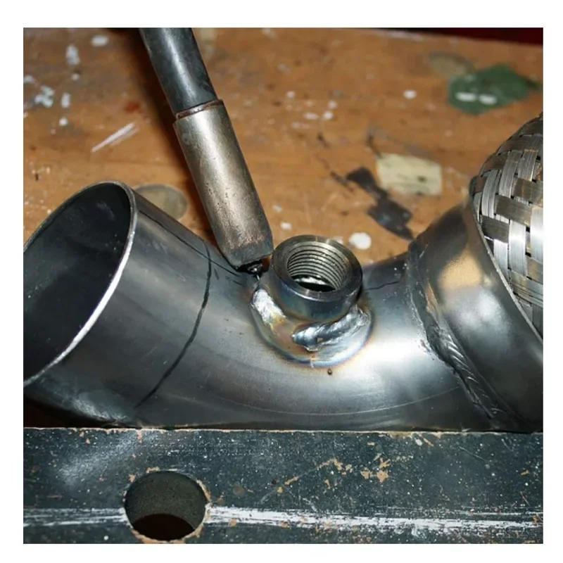O2 Sensor Bung Stainless Steel Oxygen Mounting Bungs Plugs Adapter M18 x 1.5 Thread Notched Style Exhaust Weld in Bung