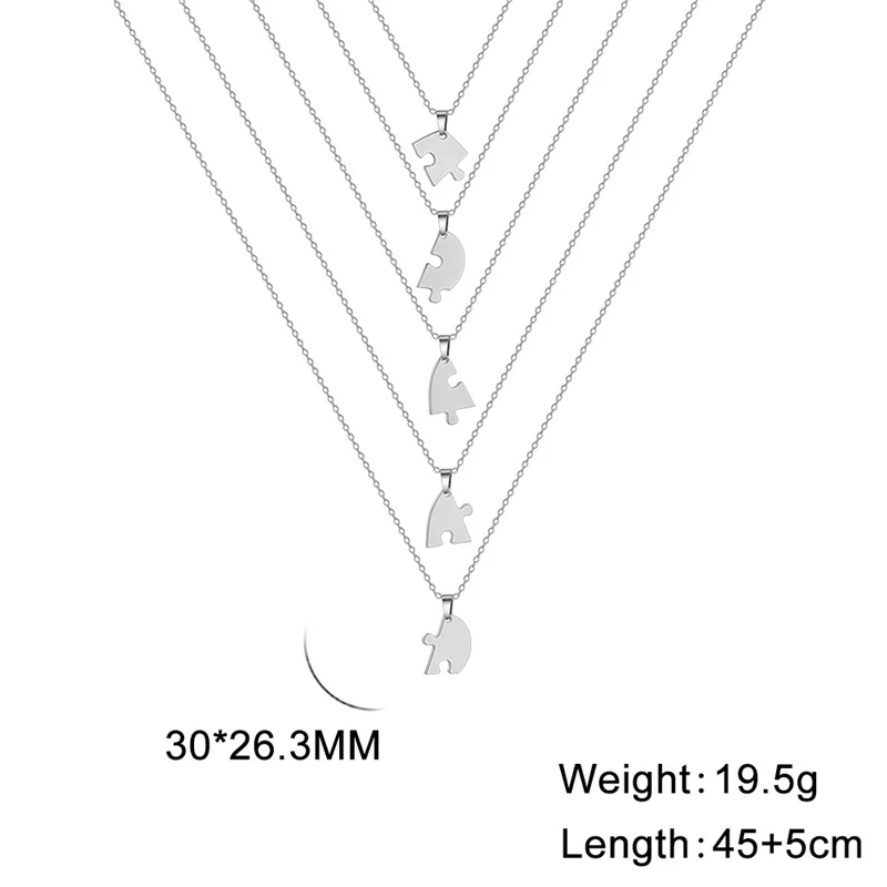 Herzförmige Anhänger-Halskette für Frauen und Mädchen, Edelstahl-Halsketten, Kette für Liebende, Freundschaft, personalisierte Familien-Geschenke, beste Geschenke – Detail 21