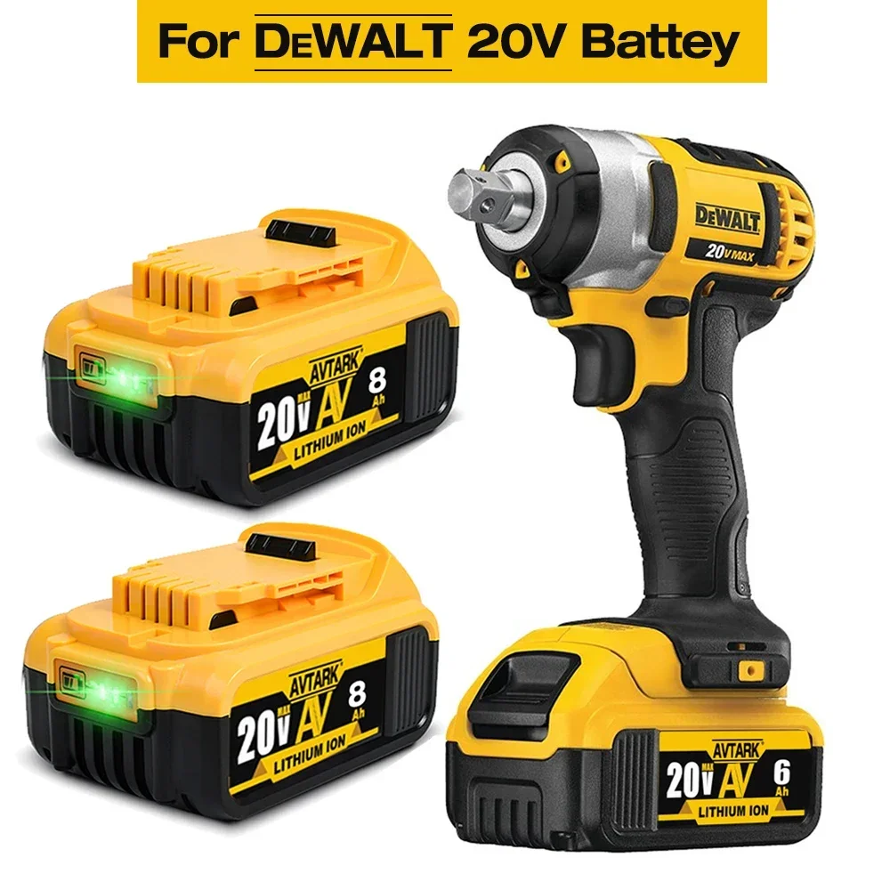 

For Dewalt DCB200 20V 8.0AH/6.0Ah/5.0Ah Replacement Battery Compatible with For Dewalt 18V/20V Tools Battery+charger