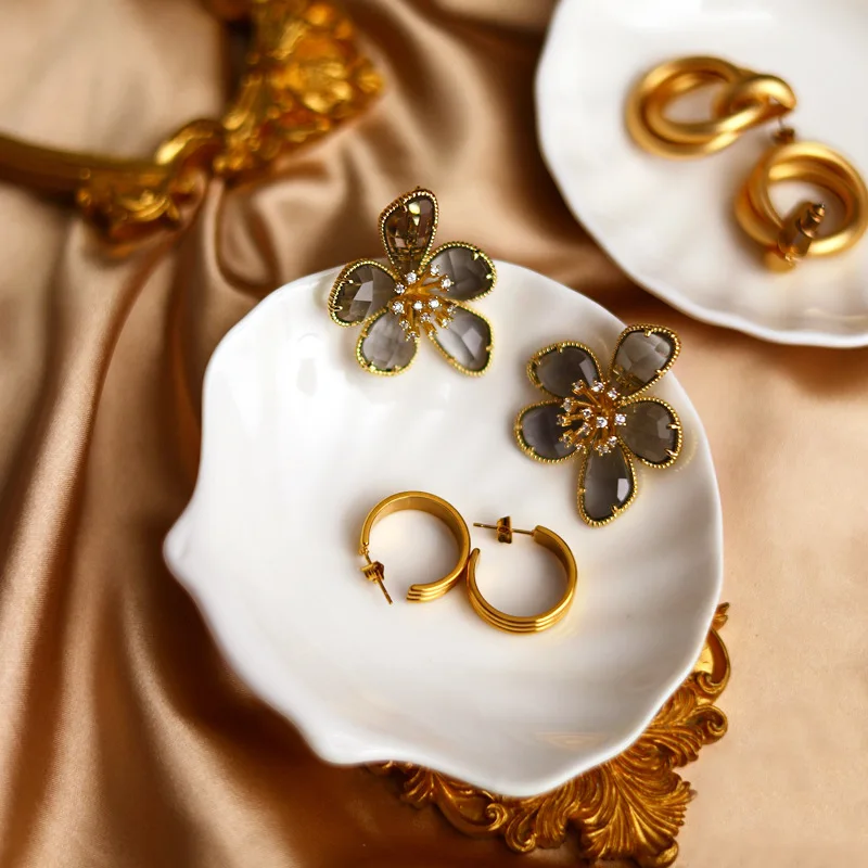 작은 접시 쉘 플레이트 금속 주얼리 사진 소품 목걸이 귀걸이 촬영 배경 장식 스..