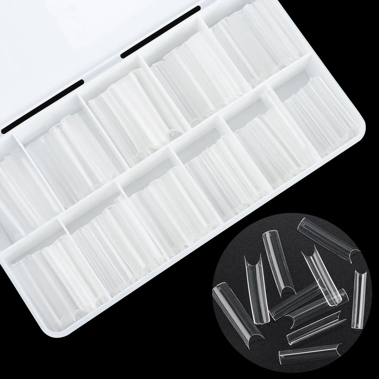 

Сверхдлинные накладные ногти No C Curve Clear Half Cover Nail XXL, прямые квадратные искусственные ногти для маникюрного салона и «сделай сам»