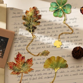 Leaf Charm Metal Bookmark 2