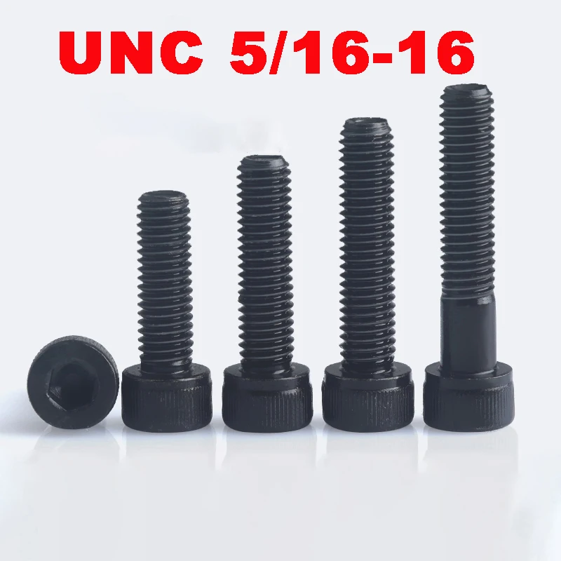 

10PCS/Lot,UNC 5/16-16 American 304 Stainless Steel Allen Hexagon Hex Socket Cap Cylindrical Round Head Bolt Screws