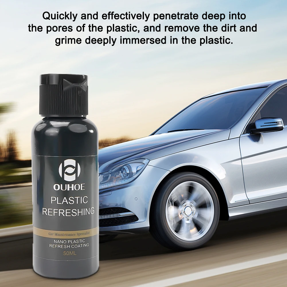 30/50Ml Specialista Della Manutenzione Dell'Auto Nano Plastic Refresh Coating Prodotti In Spugna Agente Refurish Detergente Per La Pulizia Restaurator