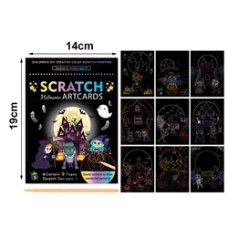 Vibrant Scratch Off Art Set for Kids - Creative DIY Graffiti and Educational Craft Kit (Halloween)