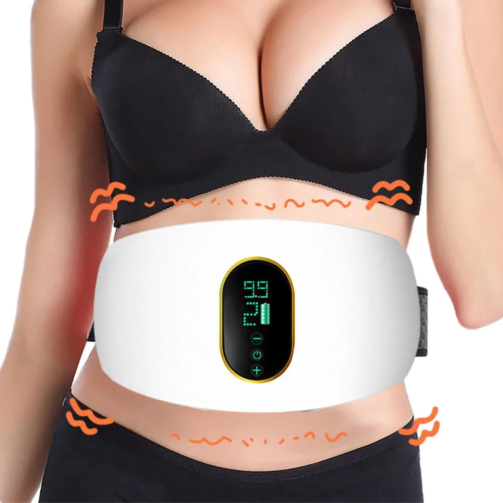 

Belly Fat Burner for Women Men Electric Vibrating Abdominal Tens EMS Training Massager Heat Infrared Waist Shaper Belt Fitness