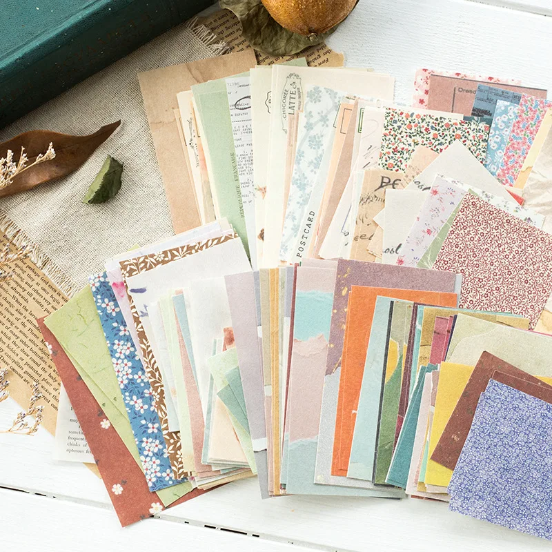 60 Pcs Paper Pack Romantic Vintage Floral Pattern Retro Paper For Scrapbooking Diary Journal Planner