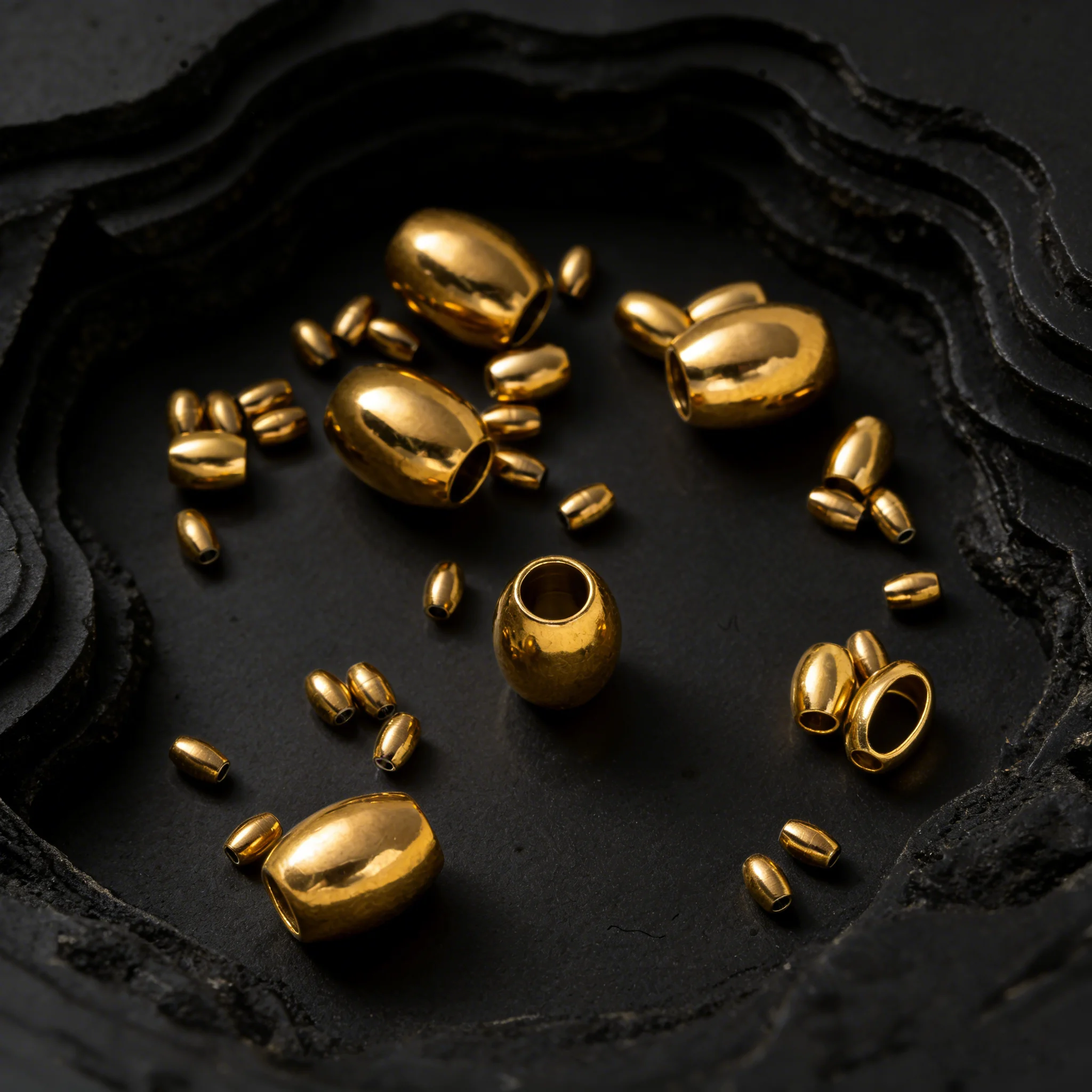 20 Stück/Lot Edelstahlperlen in Goldfarbe, runde ovale lose Abstandshalterperlen für DIY-Halsketten, Armbänder, Schmuckherstellung, Zubehör – Detail 2