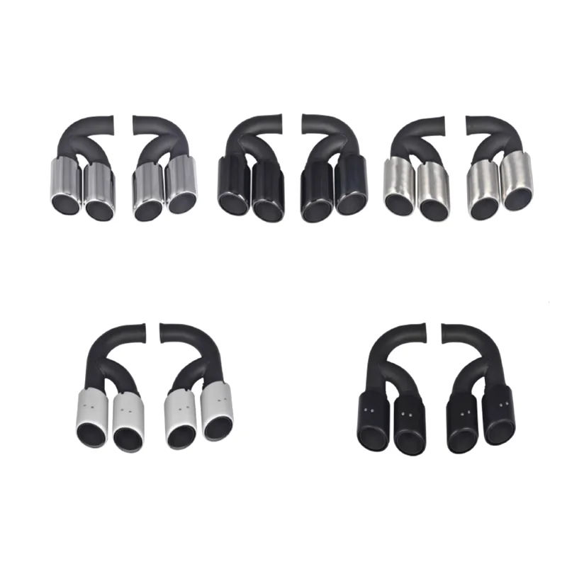 

A PAIR For Porsche Cayenne S 2010 2011 2012 2013 2014 Car Exhaust Systems Muffler Pipe Tip Tailpipe Styling Mirror Polished Tube