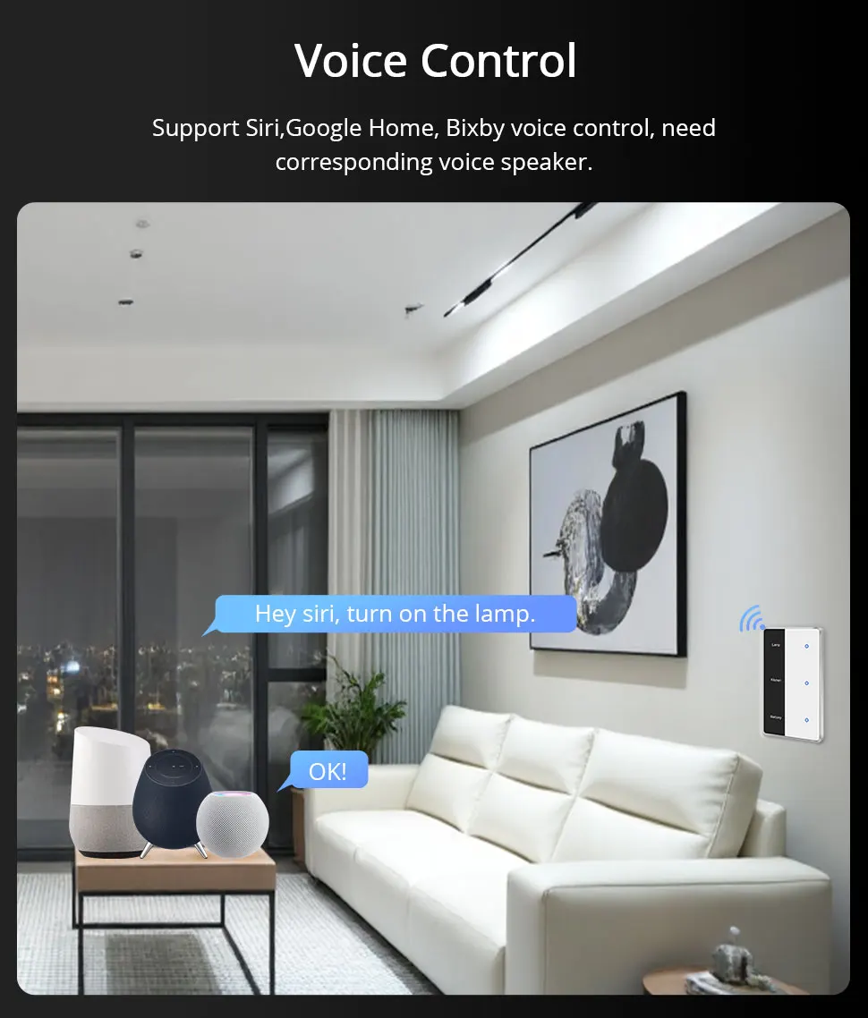 Matter Over WiFi DIY Name Switch with Display Screen US Type Works with Tuya Hom