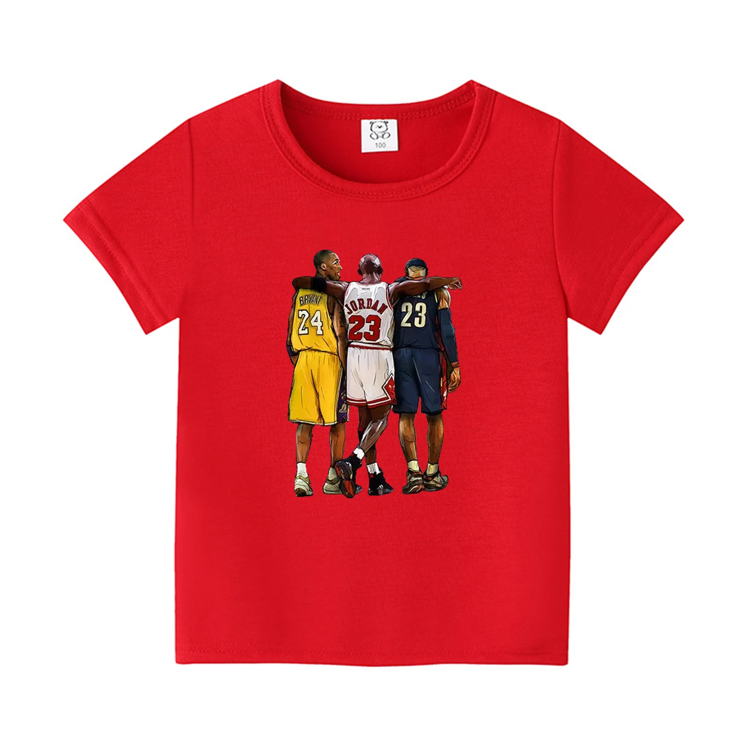 New Summer Basketball Print Tee Tops, Boy's Round Neck Casual Short Sleeve Comfortable Soft Versatile Kid T-shirt 4