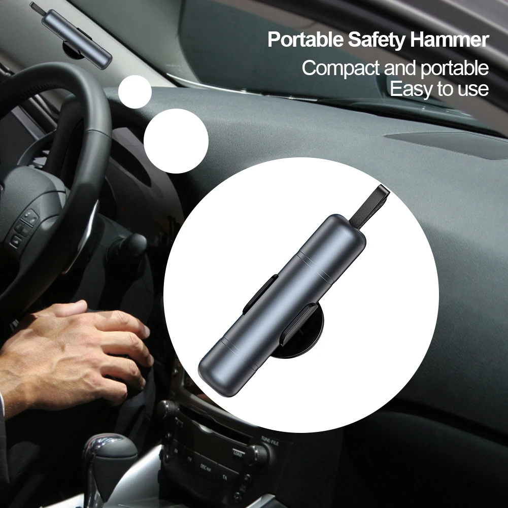 Car Safety Hammer Aluminum Alloy Auto Emergency Glass Window Breaker Seat Belt Cutter Life-Saving Car Emergency