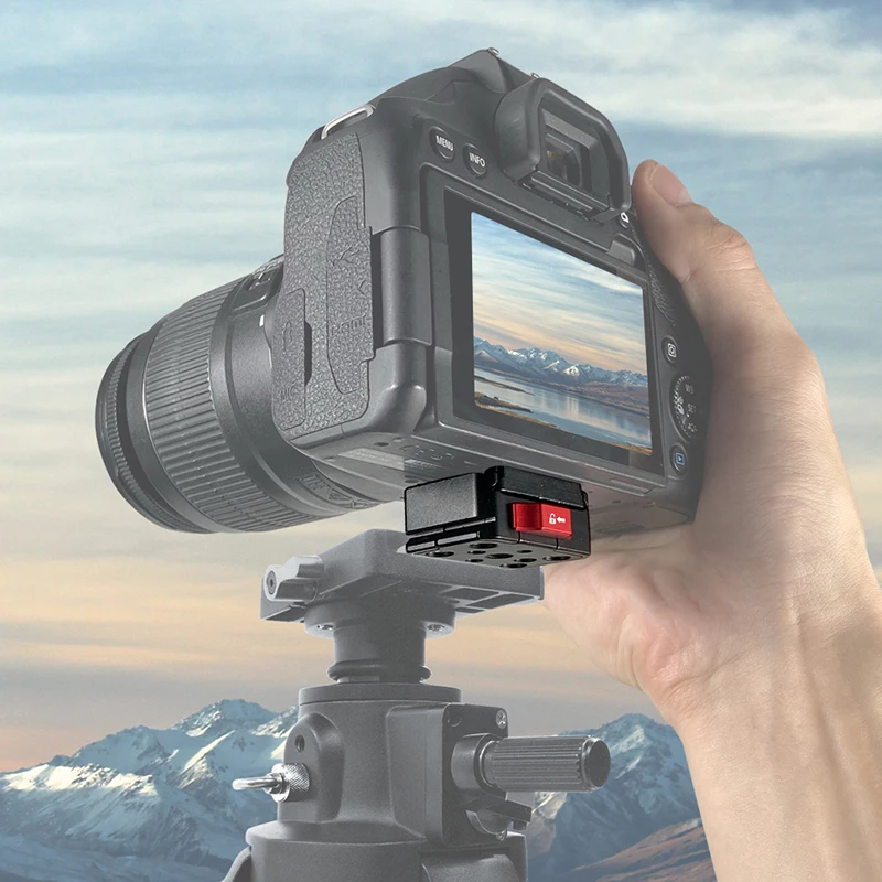 Camera Clamp Camera Tripod Plate Camera Tripod Adapter Camera Base Plate Tripod Adapter Mount Camera Mount Plate Mini V-Lock Mount Quick Release Plate Clamp DSLR for Gopro 11 Camera Tripod Adapter Mount Board Quick Switch Kit Accessories