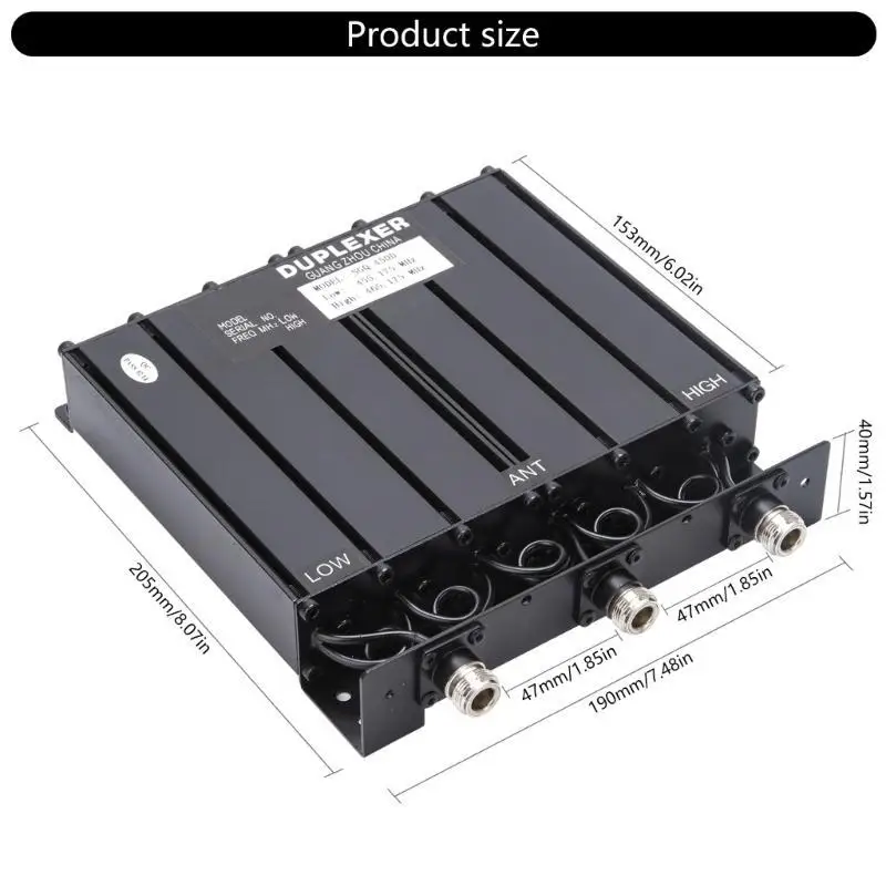 UHF400-470MHz 50W 듀플렉서 라디오 중계기용 사전 설정된 저주파 455MHz 및 고주파 465MHz