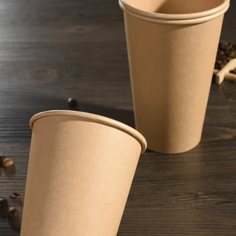 10 pieces original color 500ml 16oz DIY blank plain disposable paper cup coffee cup water with plastic lid