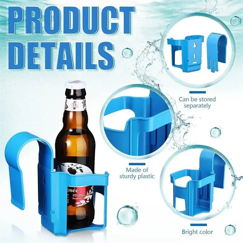 Sturdy Pool Drink Holder Poolside Cup Holder Outdoor Pool Cup Beer Rack for Above Ground Pools Spa Accessories