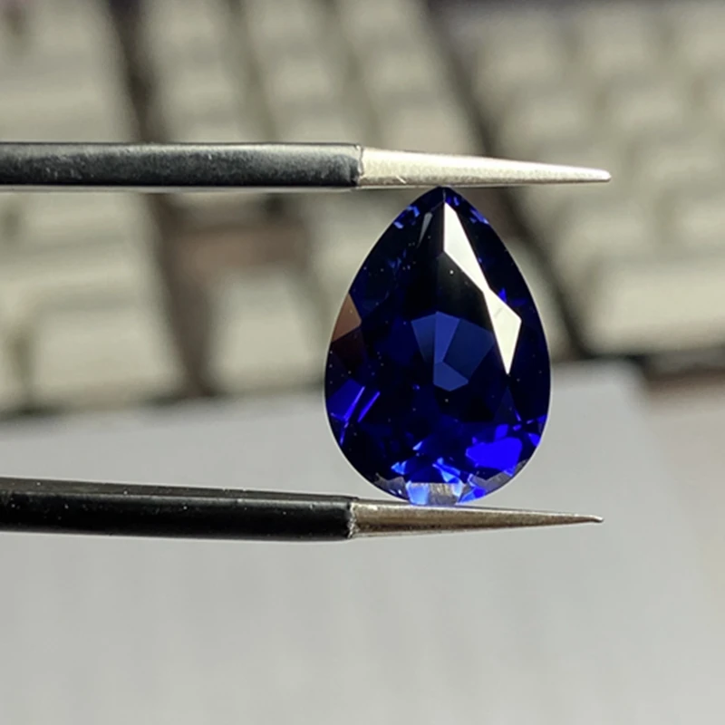 Natural Blue Sapphire Pear Cut 13×18mm 15.0ct VVS Loose Gemstones For Jewelry Making  Gem Beads 3