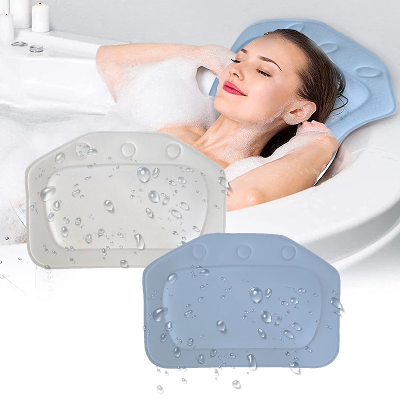 Bathtub Bath Pillow Waterproof Non slip Sponge Pillows With Suction