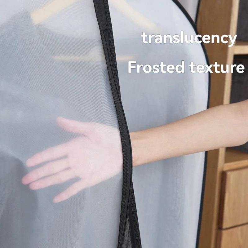 Clothing Dust Cover Transparent Thickened Washable Dust Bag PEVA Household Dust Cover Coat Suit Cover Hanging Pocket 3